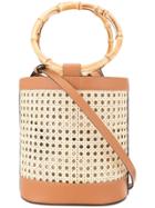 Wai Wai Basket Weave Bucket Tote - Brown
