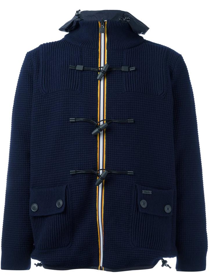 Bark Reversible Toggle Fastening Jacket, Men's, Size: Small, Blue, Polyamide/wool
