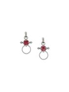 Eshvi Double Ring Hematite Earrings, Women's, Metallic