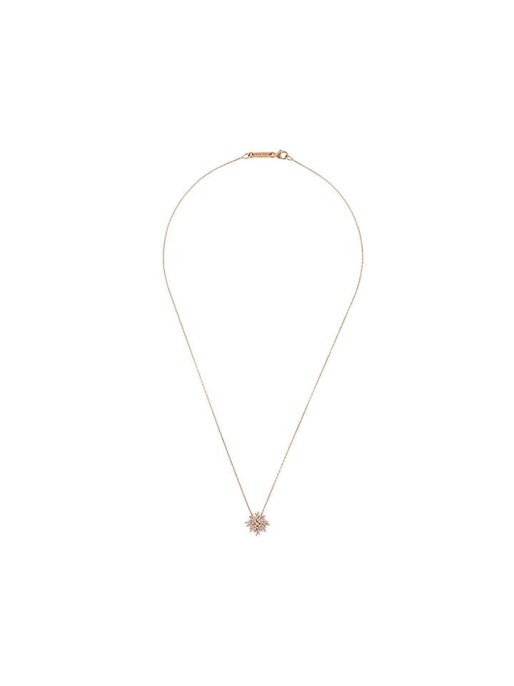 Suzanne Kalan 18kt Rose Gold Diamond Baguette Pendant Necklace - Pink