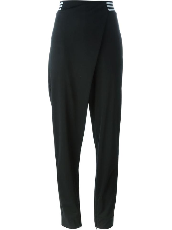 Y-3 Overlap Rise Track Pants, Women's, Size: Medium, Black, Cotton/polyester/polyamide