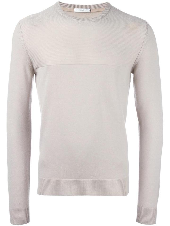 Paolo Pecora Round Neck Jumper, Men's, Size: Xl, Nude/neutrals, Virgin Wool/polyimide