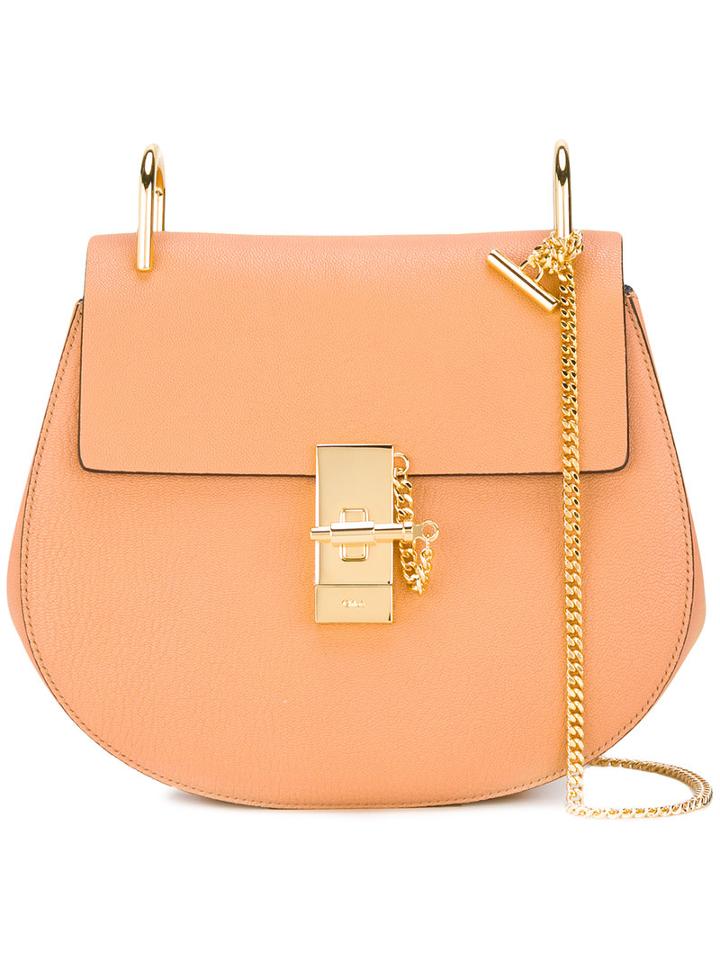 Chloé Drew Shoulder Bag, Women's, Nude/neutrals, Lamb Skin/metal (other)