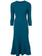 Oscar De La Renta Fitted Tulip Dress - Blue