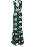 Zac Zac Posen April Floral Crochet Gown, Women's, Size: 6, Green, Polyester/polyester