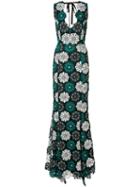 Zac Zac Posen April Floral Crochet Gown, Women's, Size: 6, Green, Polyester/polyester