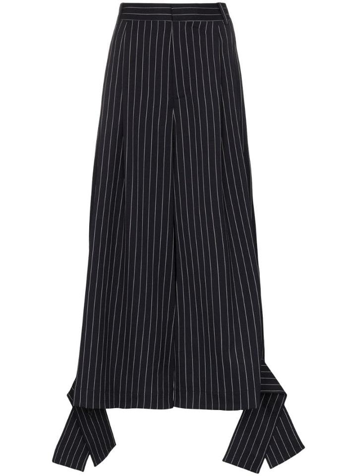 Jw Anderson Wide-leg Pinstripe Trousers - Blue