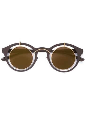 Mykita - Round Lens Sunglasses - Women - Titanium - One Size, Brown, Titanium