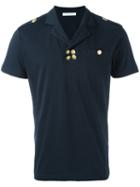 Pierre Balmain Gold Buttons Polo Shirt, Men's, Size: 48, Blue, Cotton
