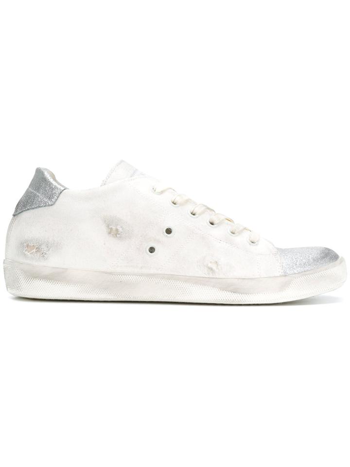 Leather Crown Contrast Toe Sneakers - White