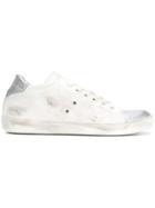 Leather Crown Contrast Toe Sneakers - White