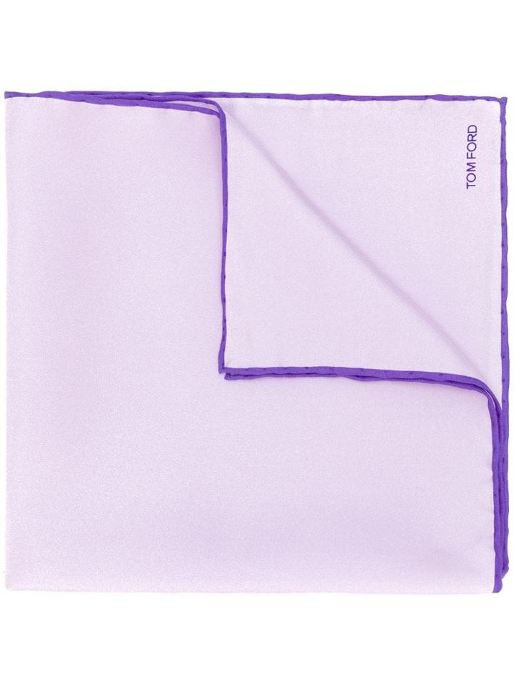Tom Ford Contrast Hem Pocket Square - Pink
