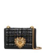 Dolce & Gabbana Tweed Devotion Cross Body Bag - Black