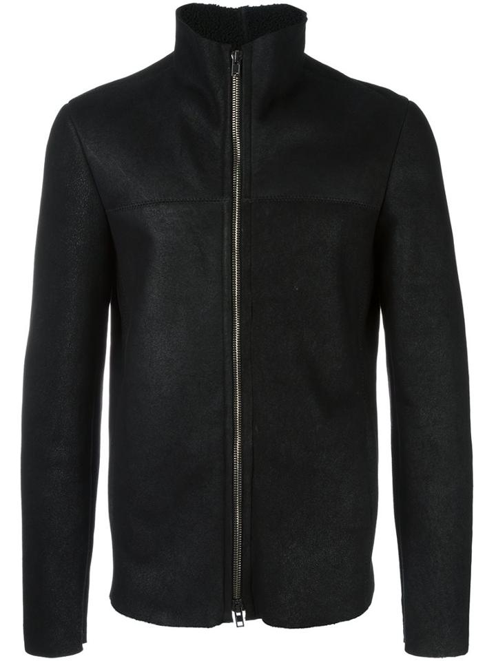 Salvatore Santoro 'met' Jacket, Men's, Size: 50, Black, Leather/sheep Skin/shearling