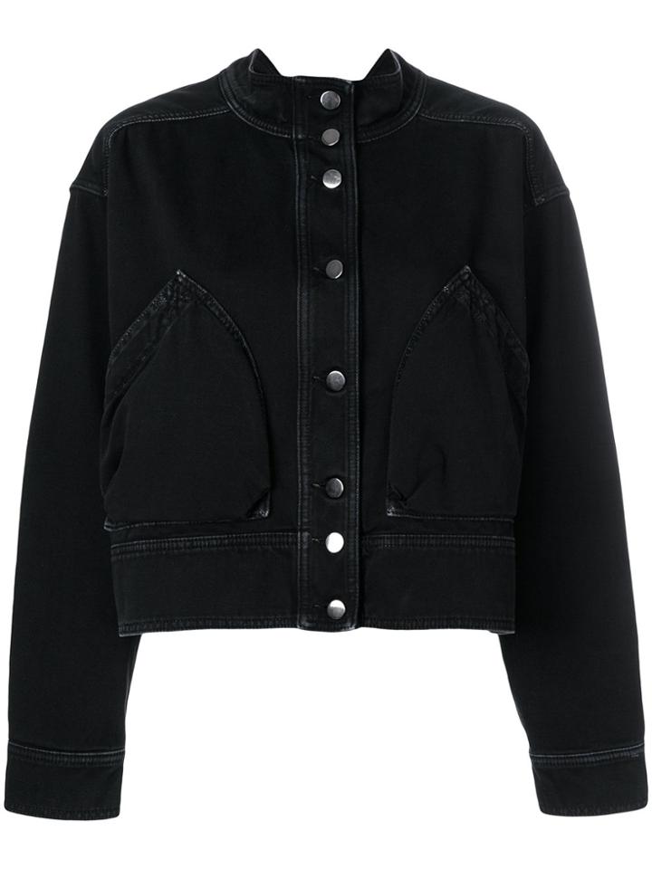 Valentino Snap Button Denim Jacket - Black