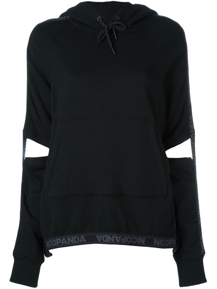 'action' Hoodie, Women's, Size: Small, Black, Cotton, Nicopanda