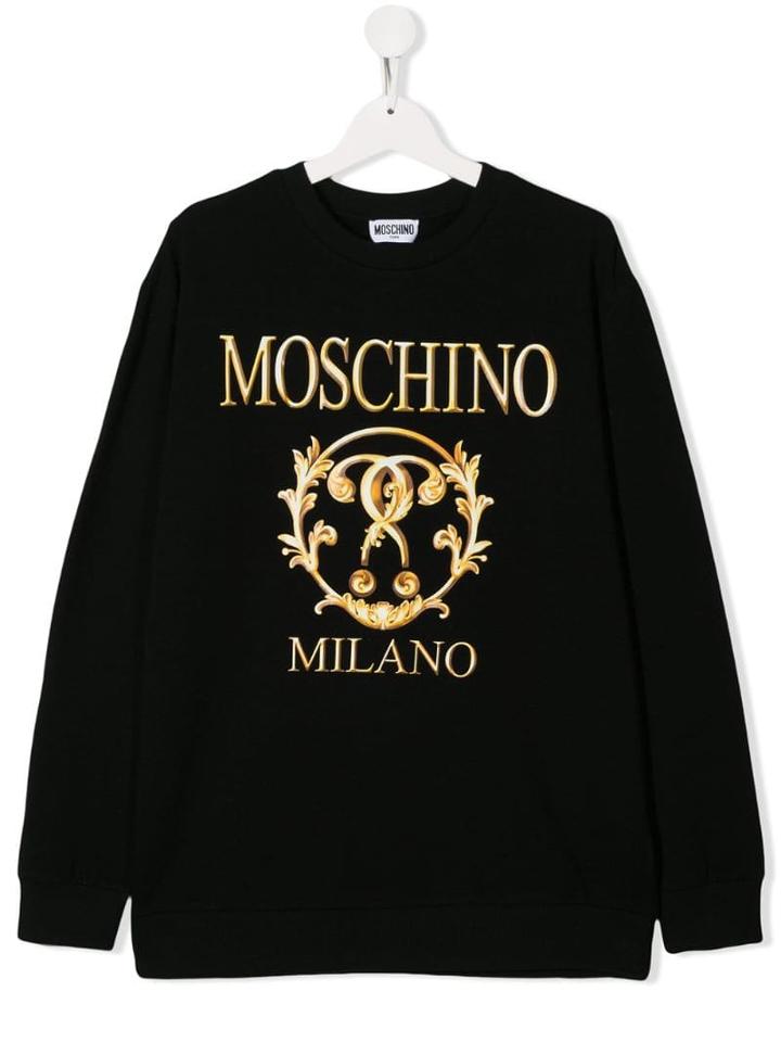 Moschino Kids Teen Baroque Logo Sweatshirt - Black