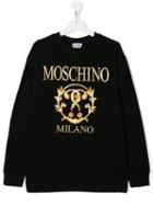 Moschino Kids Teen Baroque Logo Sweatshirt - Black