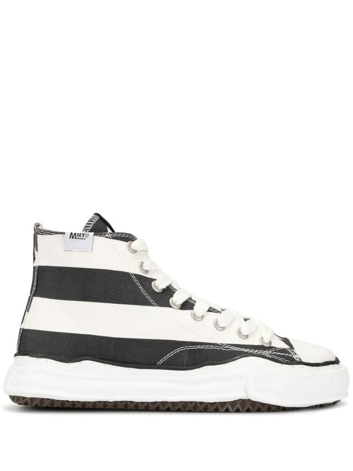 Maison Mihara Yasuhiro Striped Hi-top Sneakers - Black
