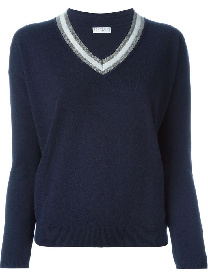 Brunello Cucinelli Embellished Trim Sweater