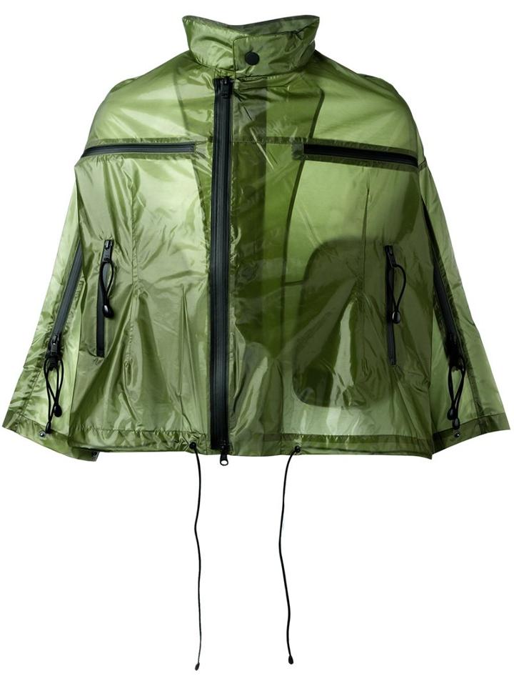 Y-3 Cropped Rain Jacket, Men's, Size: Small, Green, Polyamide/polyester