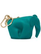 Loewe Elephant Leather Bag Charm - Green