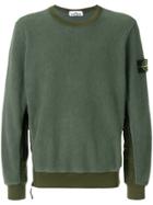 Stone Island Gauzed Fleece Contrast Panel Sweatshirt - Green