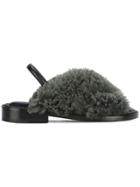Robert Clergerie Bloss Faux Fur Flat Sandals - Green