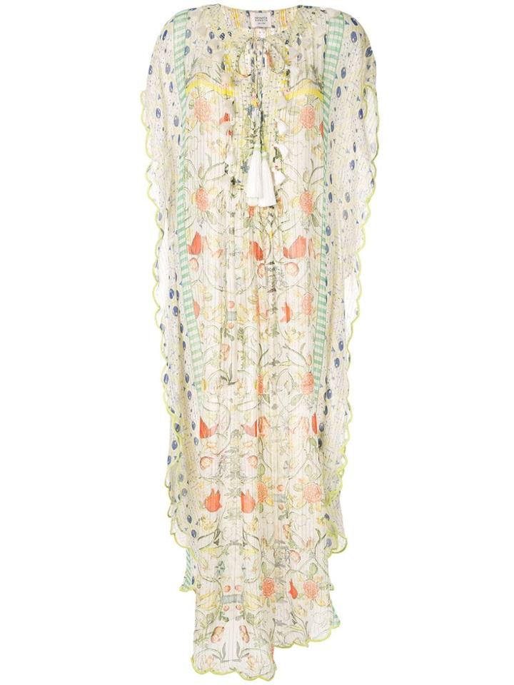 Hemant And Nandita Tassel Scalloped Maxi Dress - Yellow