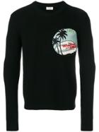 Saint Laurent Patch Ribbed Sweater - Black