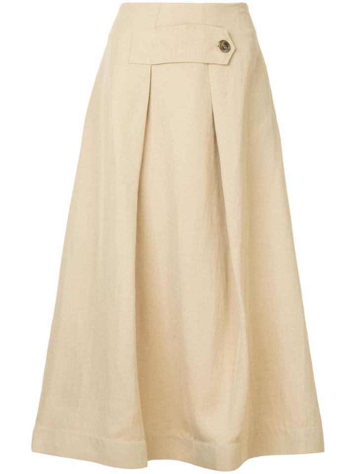 Studio Nicholson Flared Midi Skirt - Brown