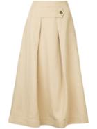 Studio Nicholson Flared Midi Skirt - Brown