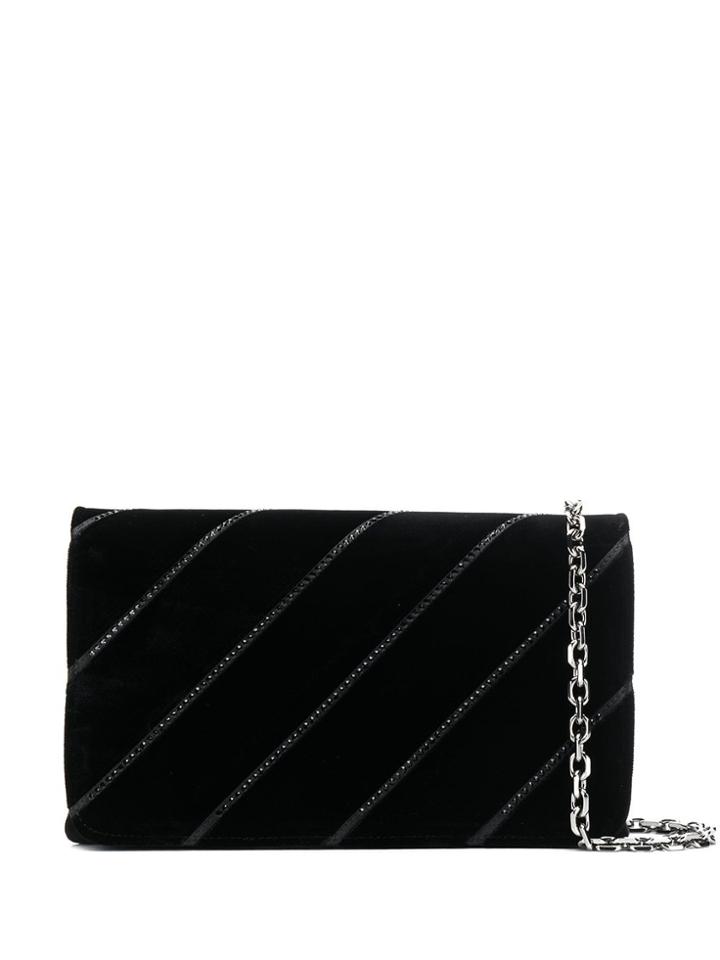 Casadei Embellished Shoulder Bag - Black