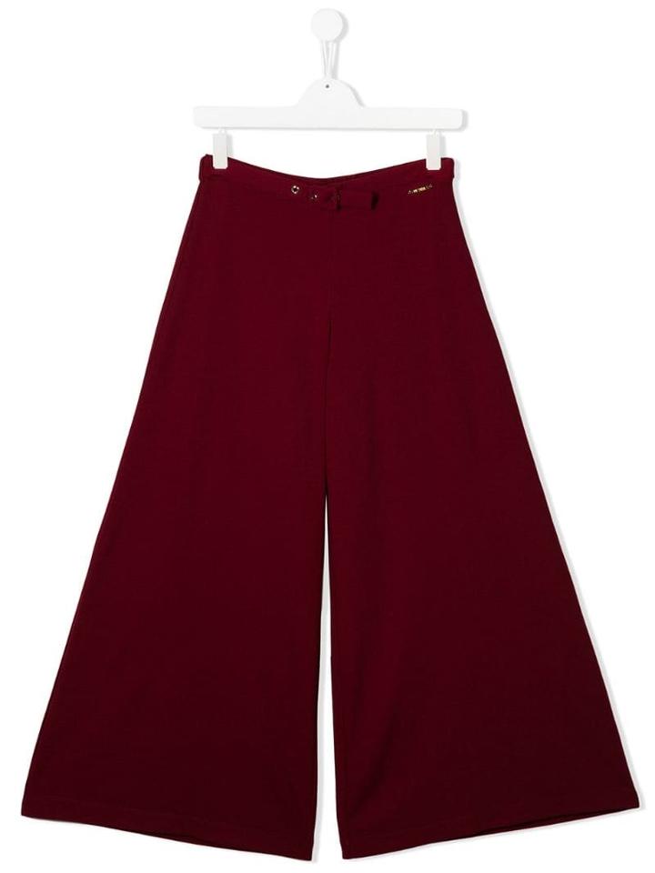 Twin-set Teen Wide Legged Cropped Trousers - Red