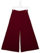 Twin-set Teen Wide Legged Cropped Trousers - Red