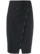 Elisabetta Franchi Pencil Skirt With Front Slit - Black