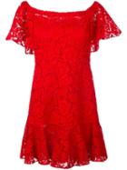 Valentino Guipure Lace Mini Dress, Women's, Size: 40, Red, Cotton/viscose/polyamide/silk