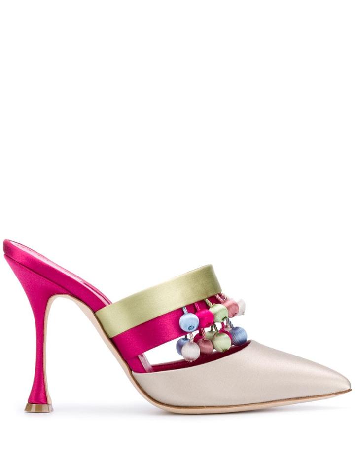 Manolo Blahnik Schiaffino Mule Pumps - Neutrals