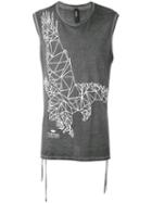 Tom Rebl Eagle Print Sleeveless T-shirt, Men's, Size: Medium, Black, Cotton