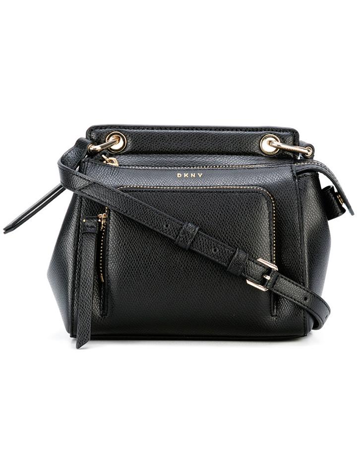 Dkny - Logo Plaque Shoulder Bag - Women - Leather - One Size, Women's, Black, Leather