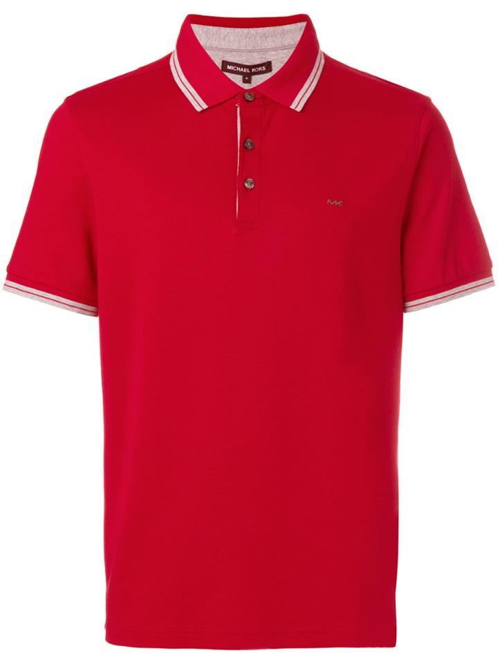 Michael Michael Kors Stripe-trimmed Polo Shirt - Red