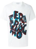 Salvatore Ferragamo Checked Logo Print T-shirt, Men's, Size: Xl, White, Cotton