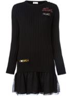Red Valentino 'love' Sweater Dress, Women's, Size: Medium, Black, Polyamide/polyester/virgin Wool