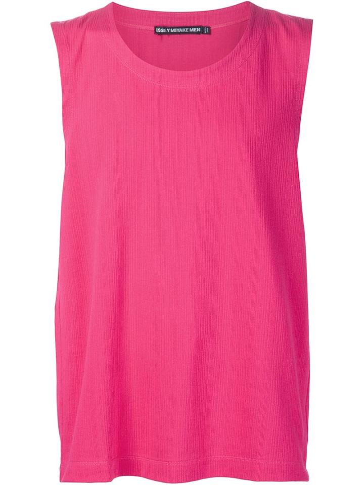 Issey Miyake Men Random Pique Tank, Size: 5, Pink/purple, Cotton