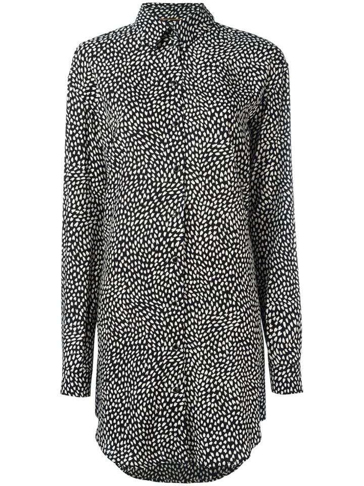 Saint Laurent Printed Oversized Shirt - Black