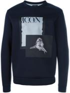 Emporio Armani Photo Print Sweatshirt, Men's, Size: Xl, Blue, Viscose/polyester