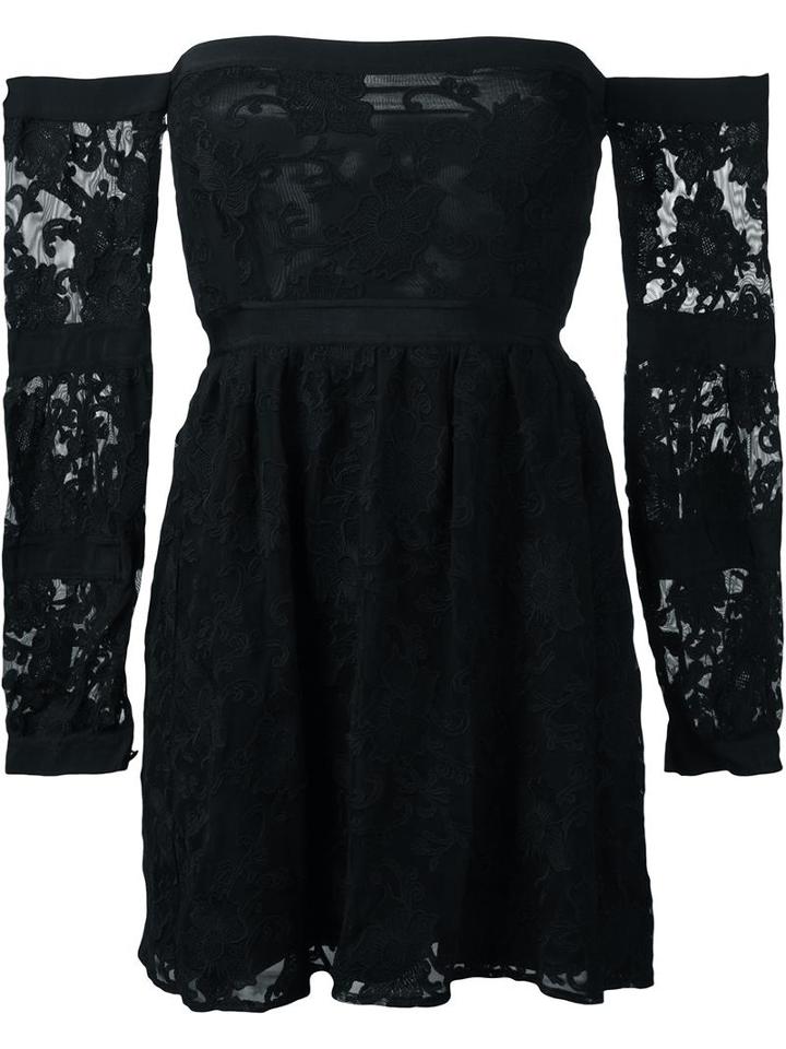 For Love And Lemons Strapless Flared Dress, Women's, Size: Small, Black, Nylon/polyester/spandex/elastane