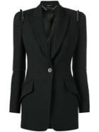 Alexander Mcqueen Ruffle Detail Blazer - Black