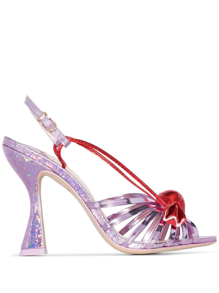 Sophia Webster Metallic Bon Bon Sandals - Purple