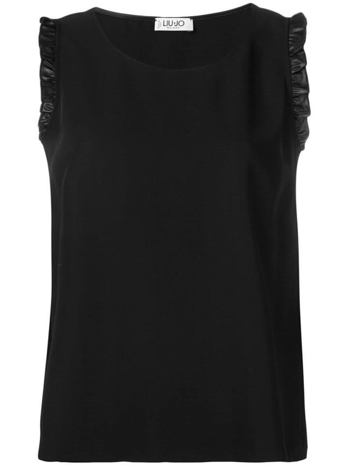 Liu Jo Ruffle Detail Tank Top - Black